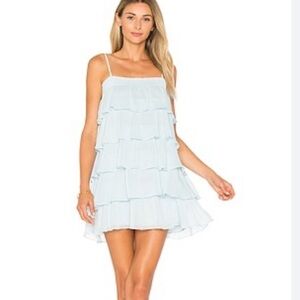 Revolve Lovers + Friends Liv Chiffon Layered Ruffle Dress